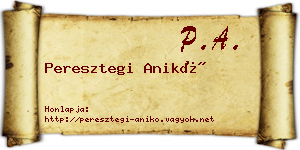 Peresztegi Anikó névjegykártya